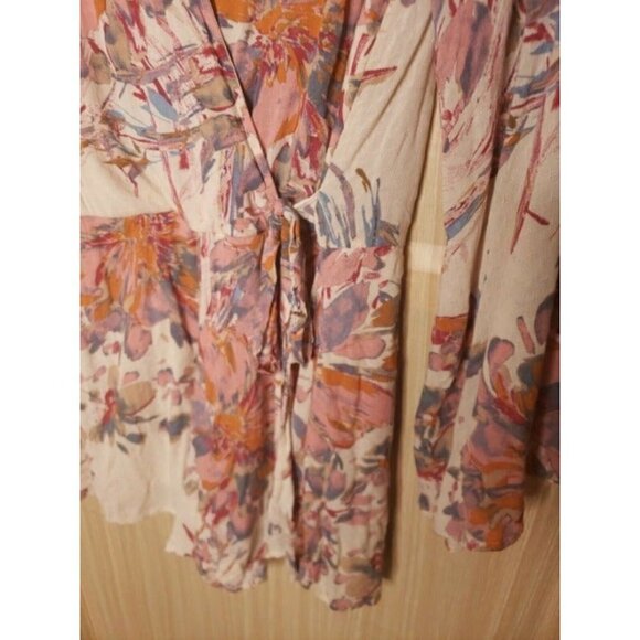 PPLA Womens Floral Bell Sleeve Shorts Romper XS - Picture 4 of 8